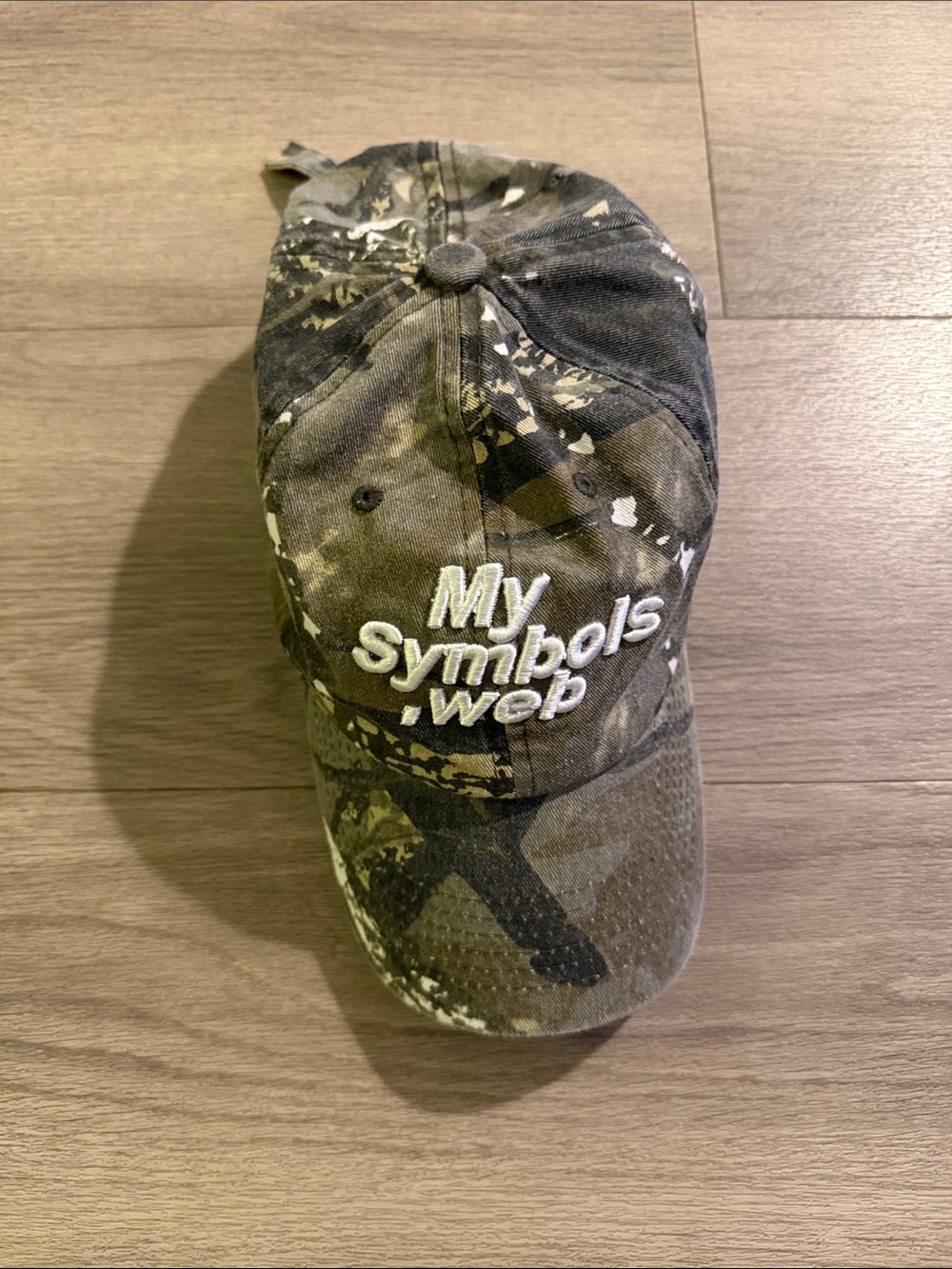 Camo Baseball Cap with "My Symbols .web" Embroidery